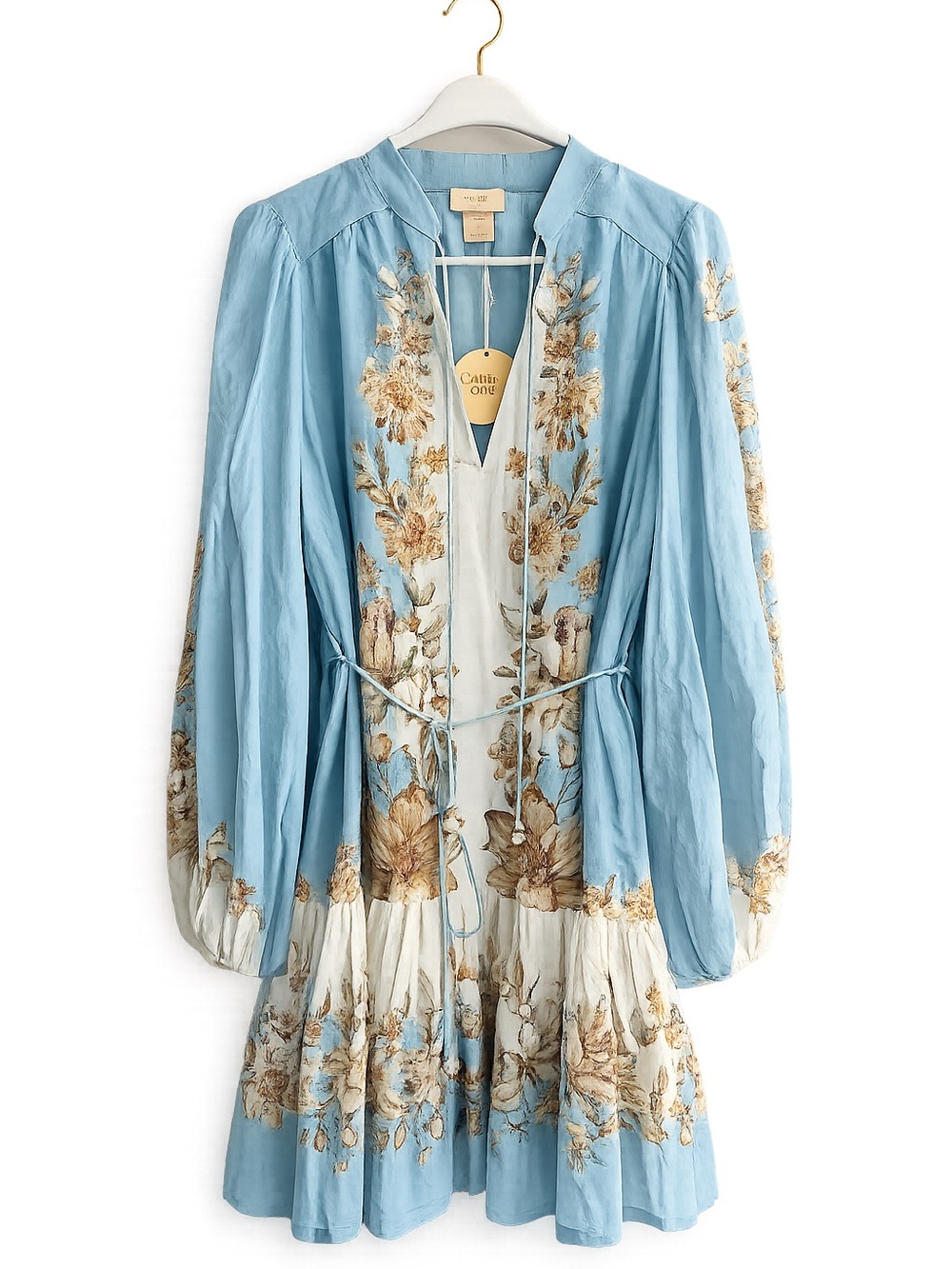 Camilla Coelho Blue Floral Boho Tunic Dress